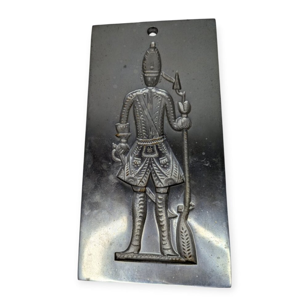 Vintage Virginia Metal Crafters Soldier Pewter Cookie Mold 24-56 5.5" x 11"
